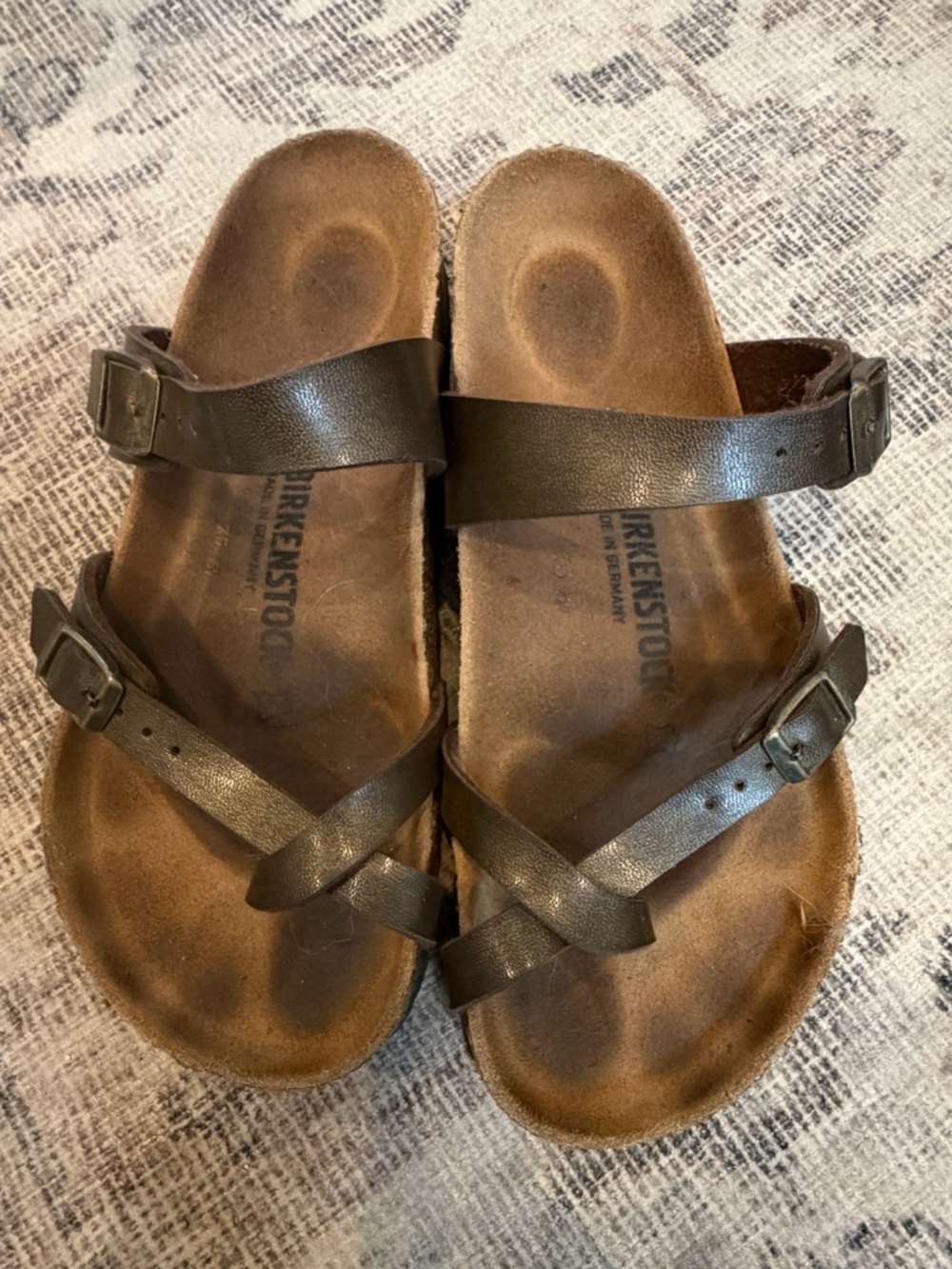 Birkenstock Sandals Women Mayari Birko-Flor Brown Leather Toe 40